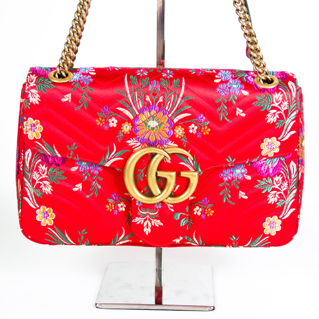 GG Marmont Floral Medium Jacquard Matelasse Shoulder Bag