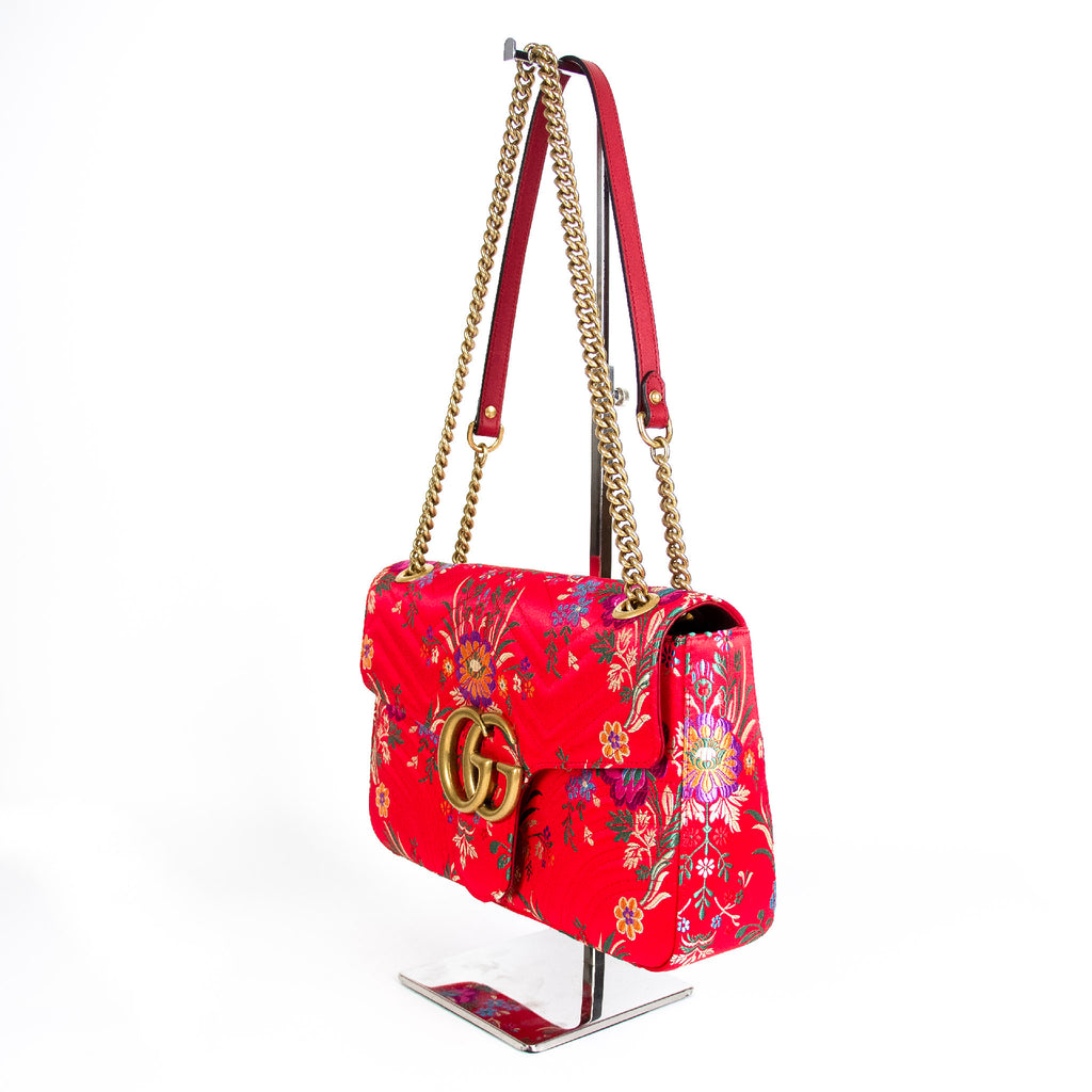 GG Marmont Floral Medium Jacquard Matelasse Shoulder Bag