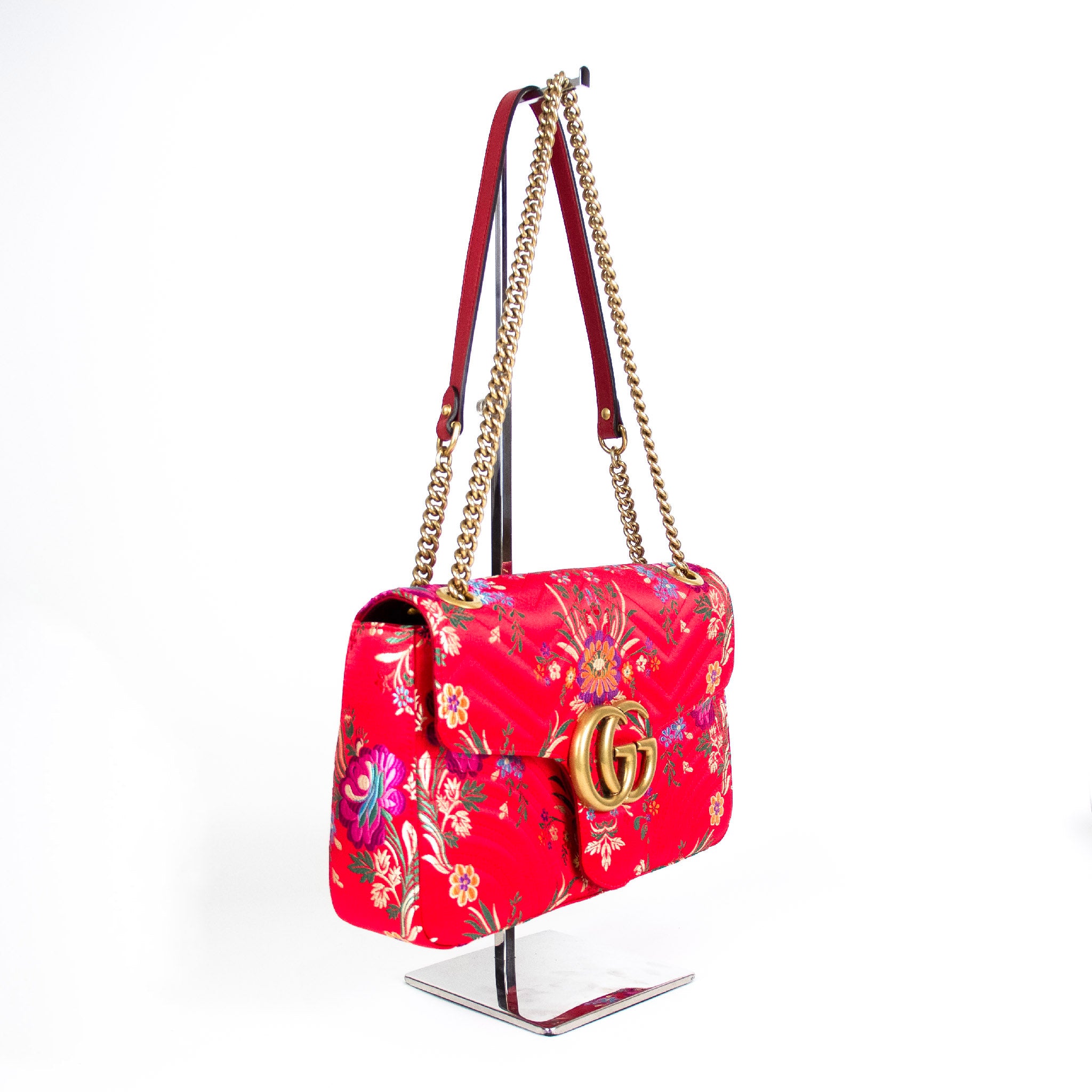 GG Marmont Floral Medium Jacquard Matelasse Shoulder Bag PRELOVED.dk