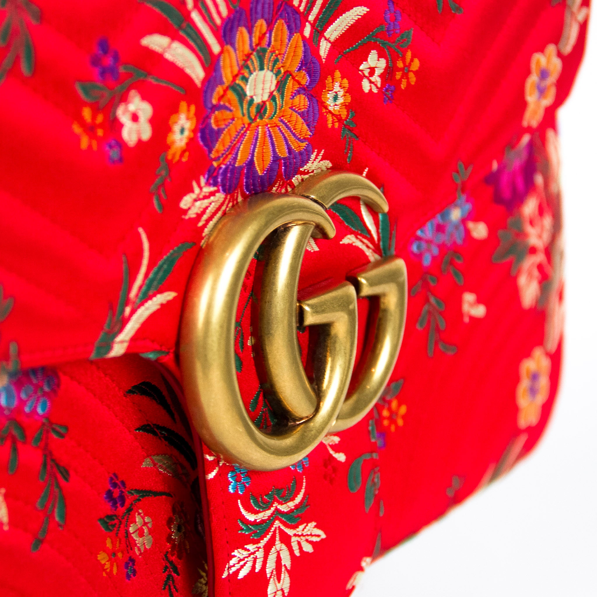 Gg marmont floral jacquard shoulder bag hot sale