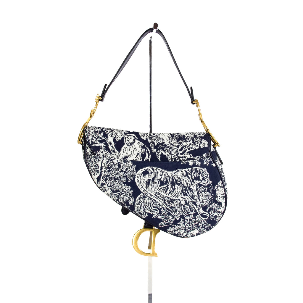 Christian Dior' Navy Saddle Bag