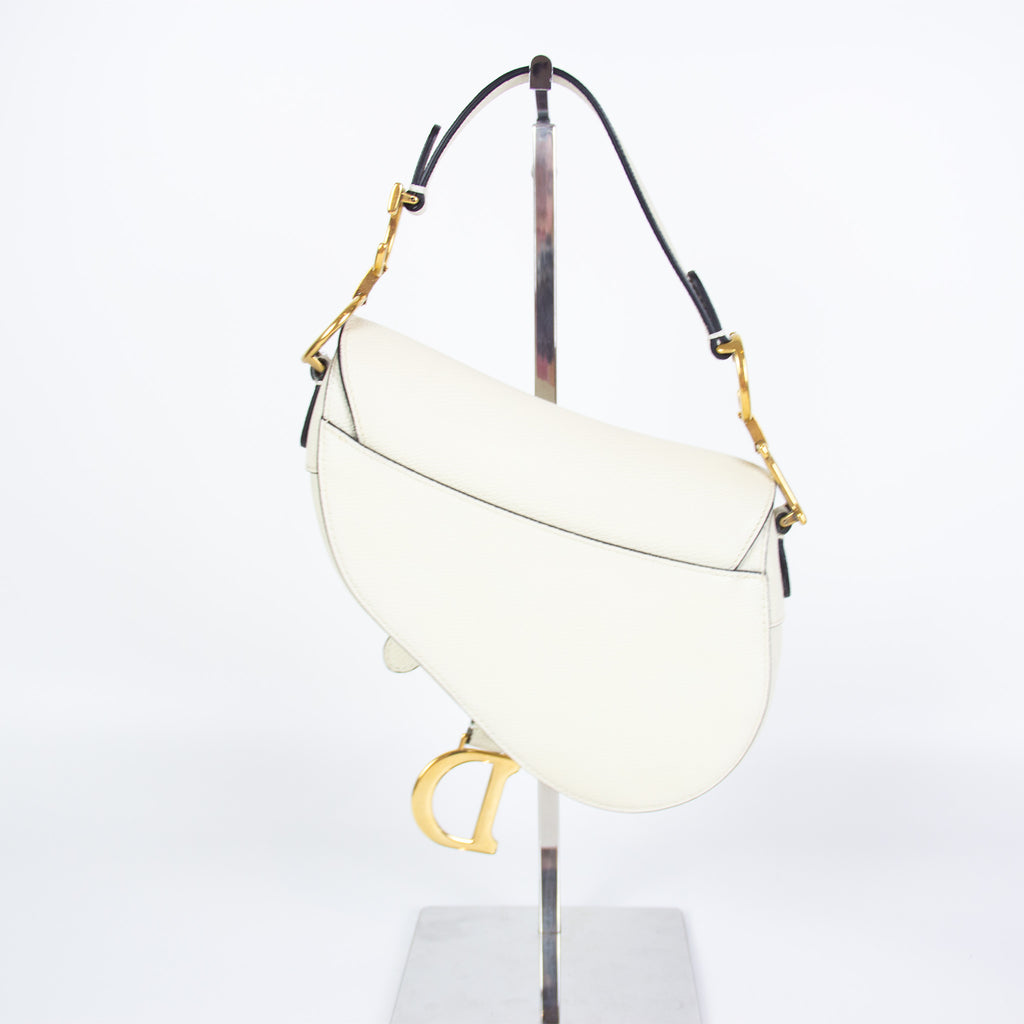 Christian Dior Hvid Ivory Saddle Bag