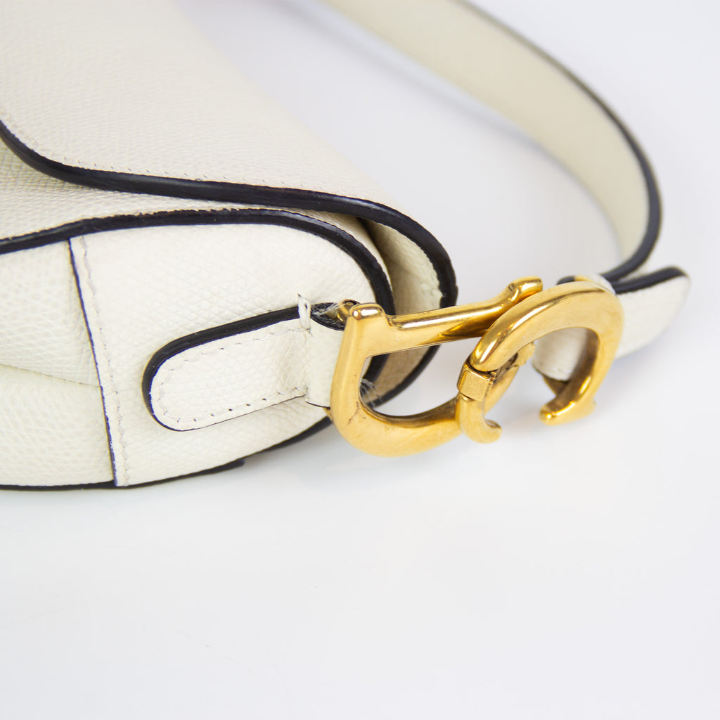 Christian Dior Hvid Ivory Saddle Bag