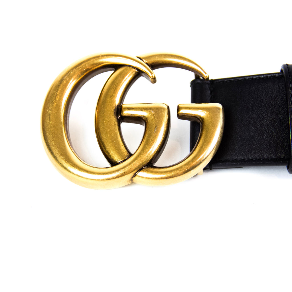 Gucci Marmont Sort Læderbælte