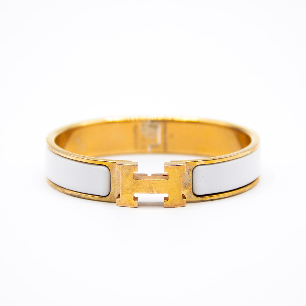 Hermes Click Crack Armbånd Guld / Hvid