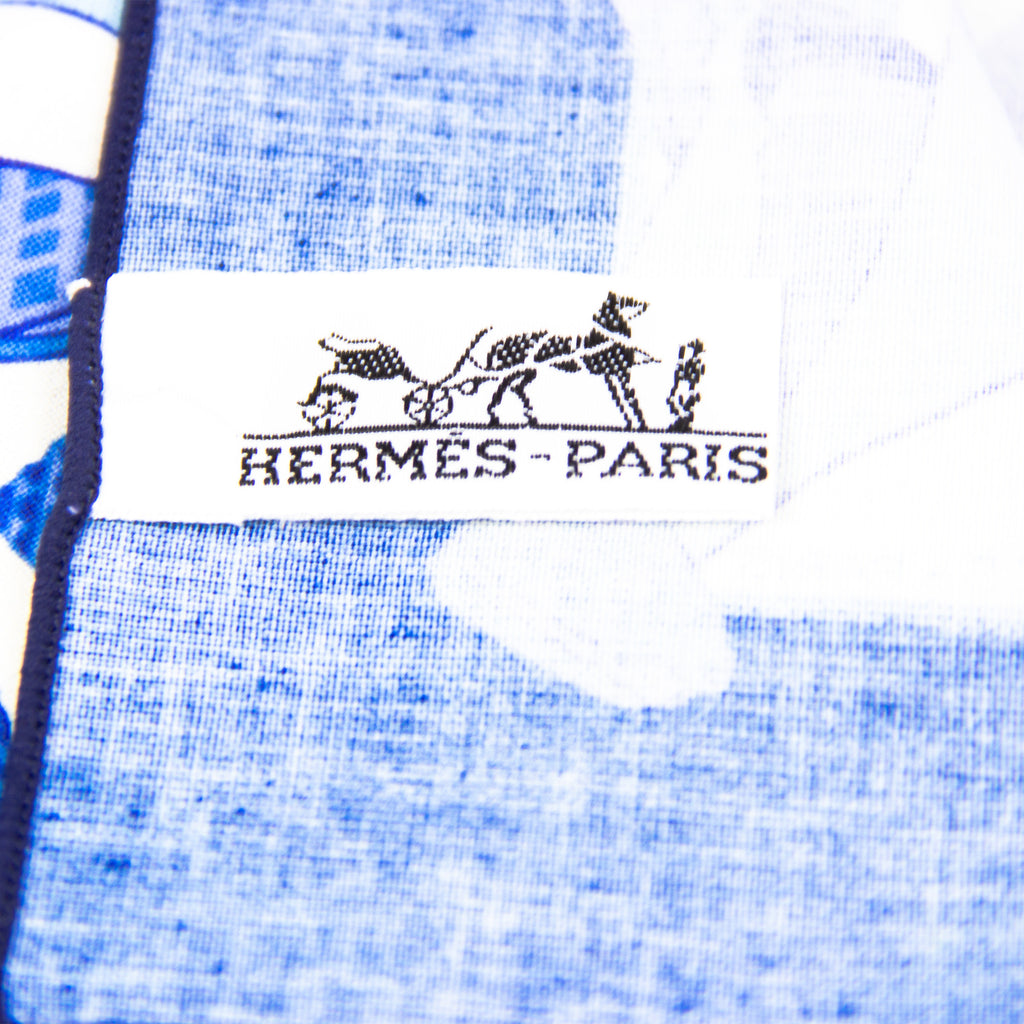Hermes lommetørklæde blå