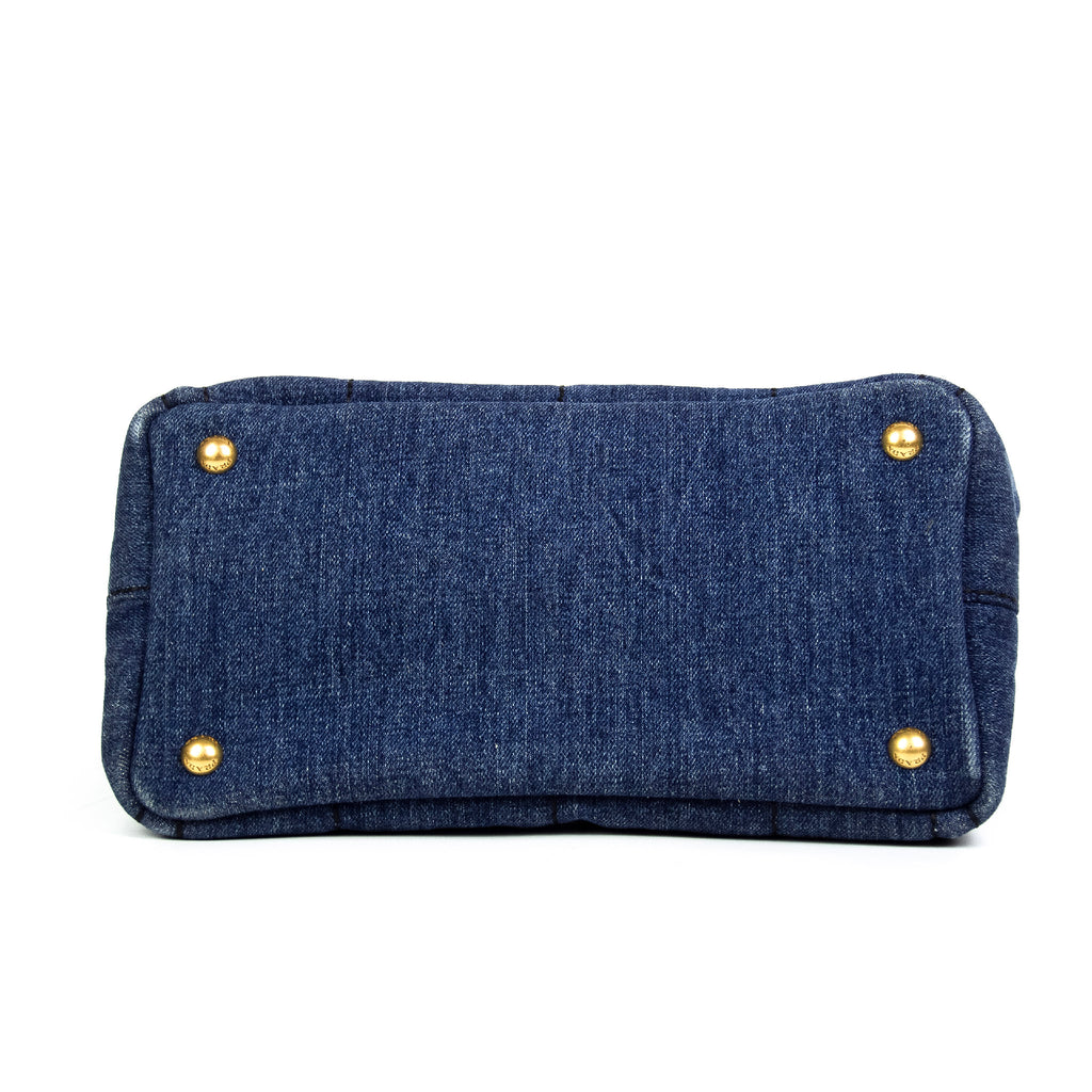 Prada Canapa Denim Small med skulderstrop