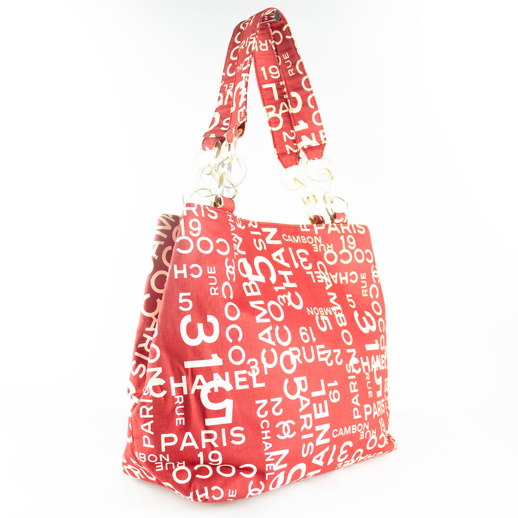 Chanel Sea Line Logo Canvas Rød