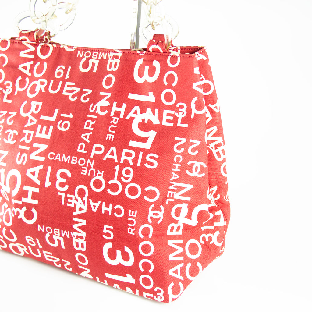 Chanel Sea Line Logo Canvas Rød