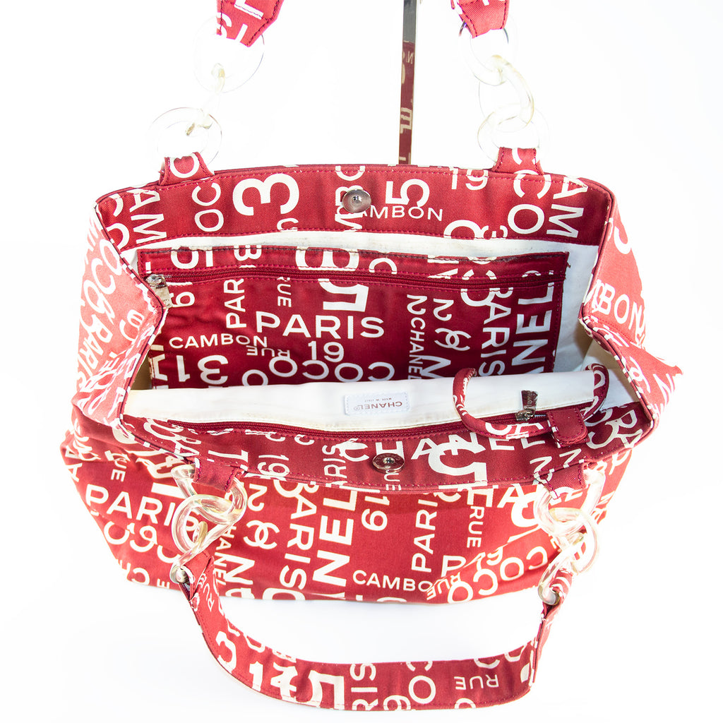 Chanel Sea Line Logo Canvas Rød
