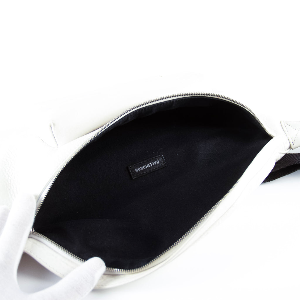 Balenciaga White Everyday Leather Belt Bag