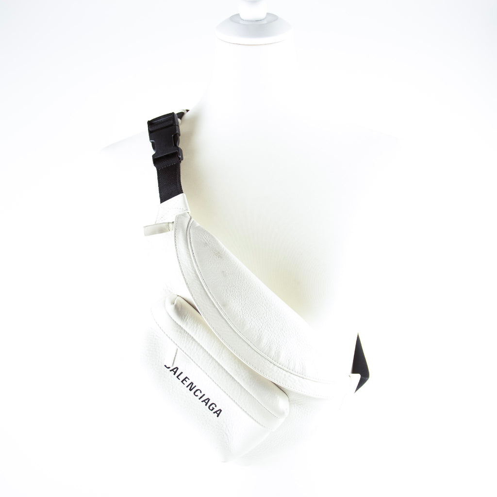 Balenciaga White Everyday Leather Belt Bag